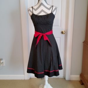 Ruby Rox Black with white polkadot dress